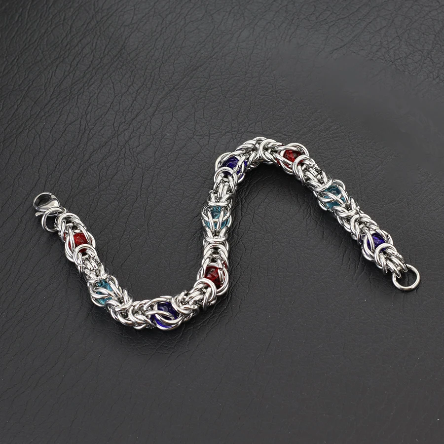 Stainless Steel Chain Link Men Bracelet Punk Rock Jewelry