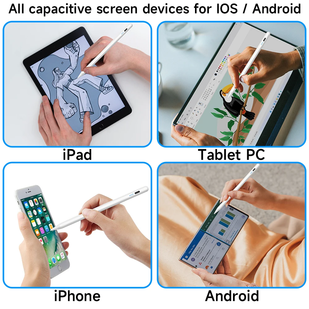 Lápiz capacitivo de pantalla táctil Active Stylus para Samsung Xiaomi  HUAWEI iPad Tablet teléfonos iOS Android lápiz para dibujar