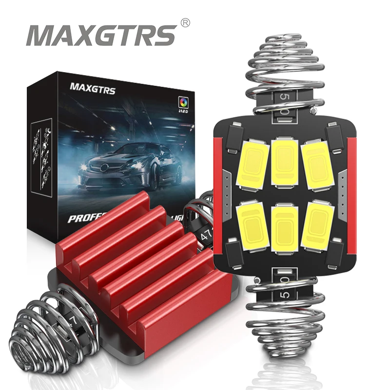 

MAXGTRS 2Pcs Canbus C5W LED Festoon 31mm 36mm 39mm 41mm LED Bulb Number License Plate Lights Car Interior Trunk Lamp 12V 6000K