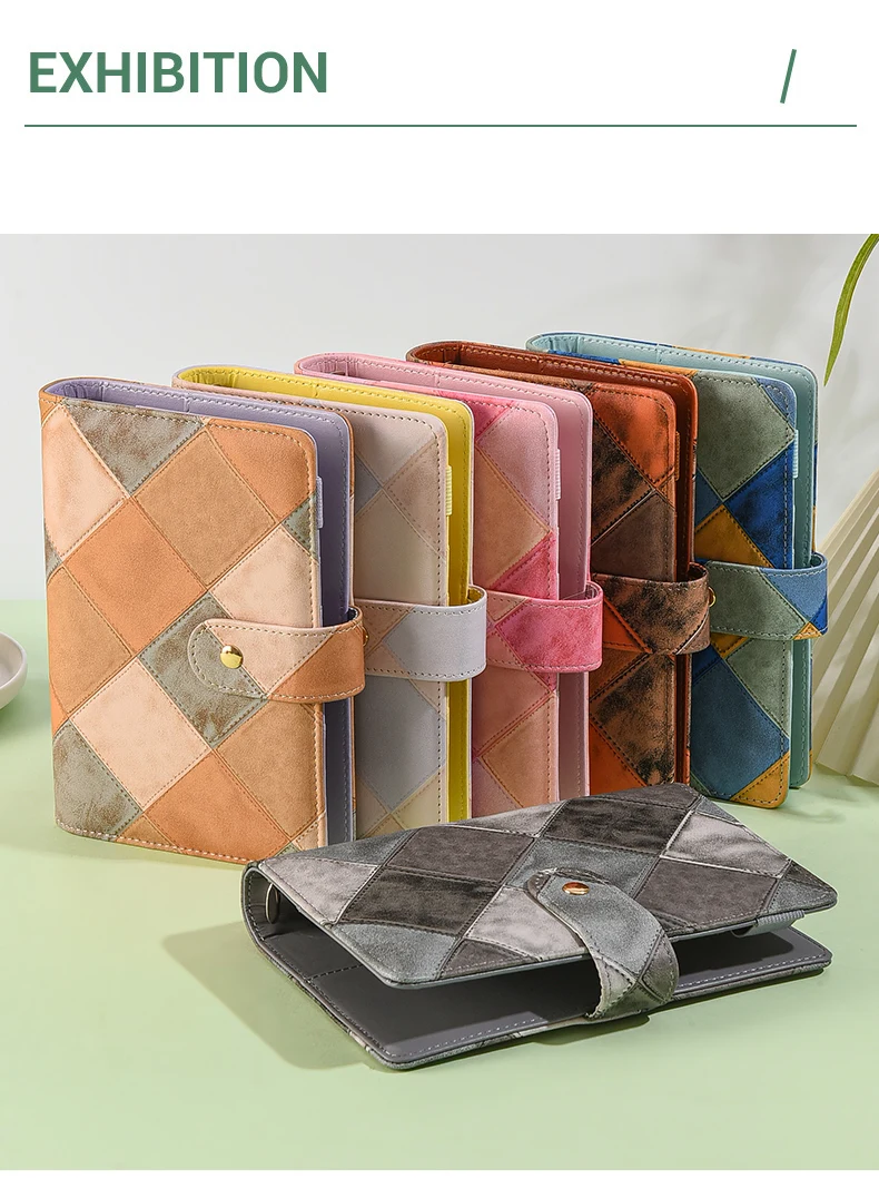 A6 Retro Plaid Muster PU Leder DIY Binder Notebook Nur Abdeckungen Tagebuch Bücher Zeitplan Abdeckungen Schule Schreibwaren – Detail 6