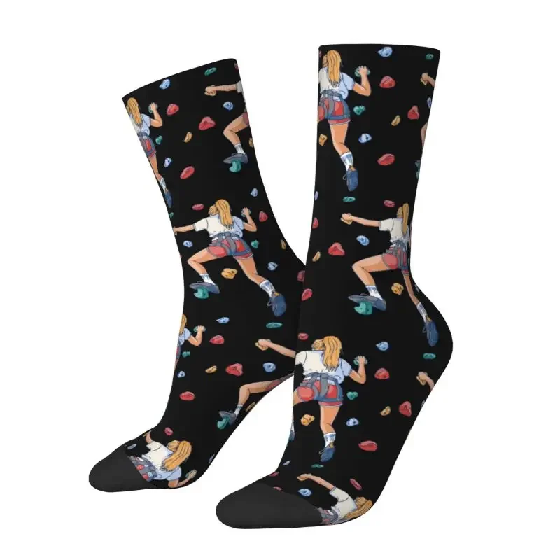 

Bouldering Rock Climbing Dress Socks Men's Women's Warm Funny Novelty Boulder Climber Crew Socks