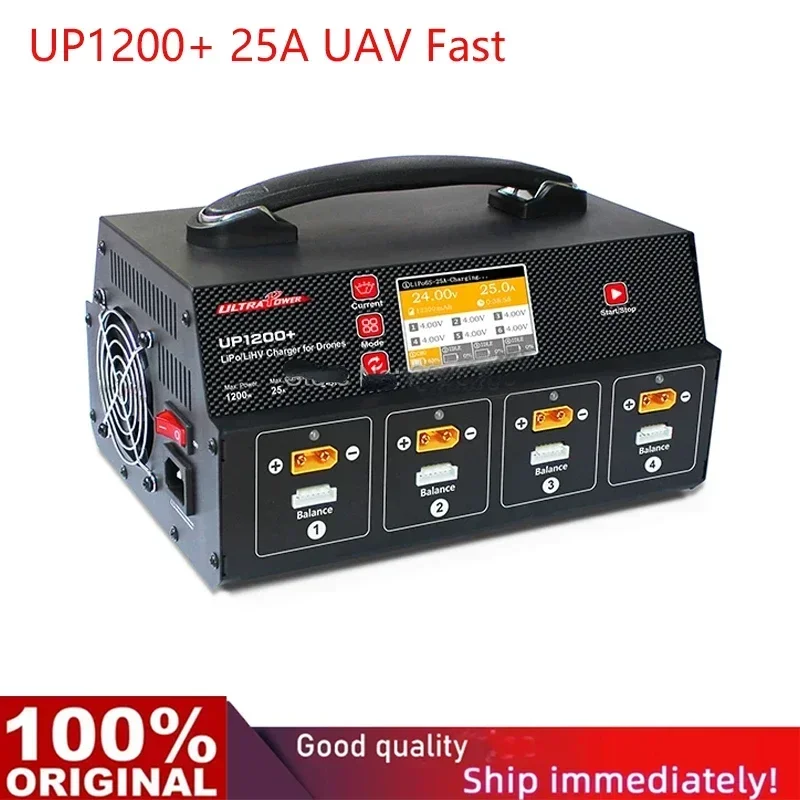 

Ultra Power UP1200+ 25A UAV Fast Balance Charger With Display Screen For 8 Channel 2-6S LiPo LiHV Battery