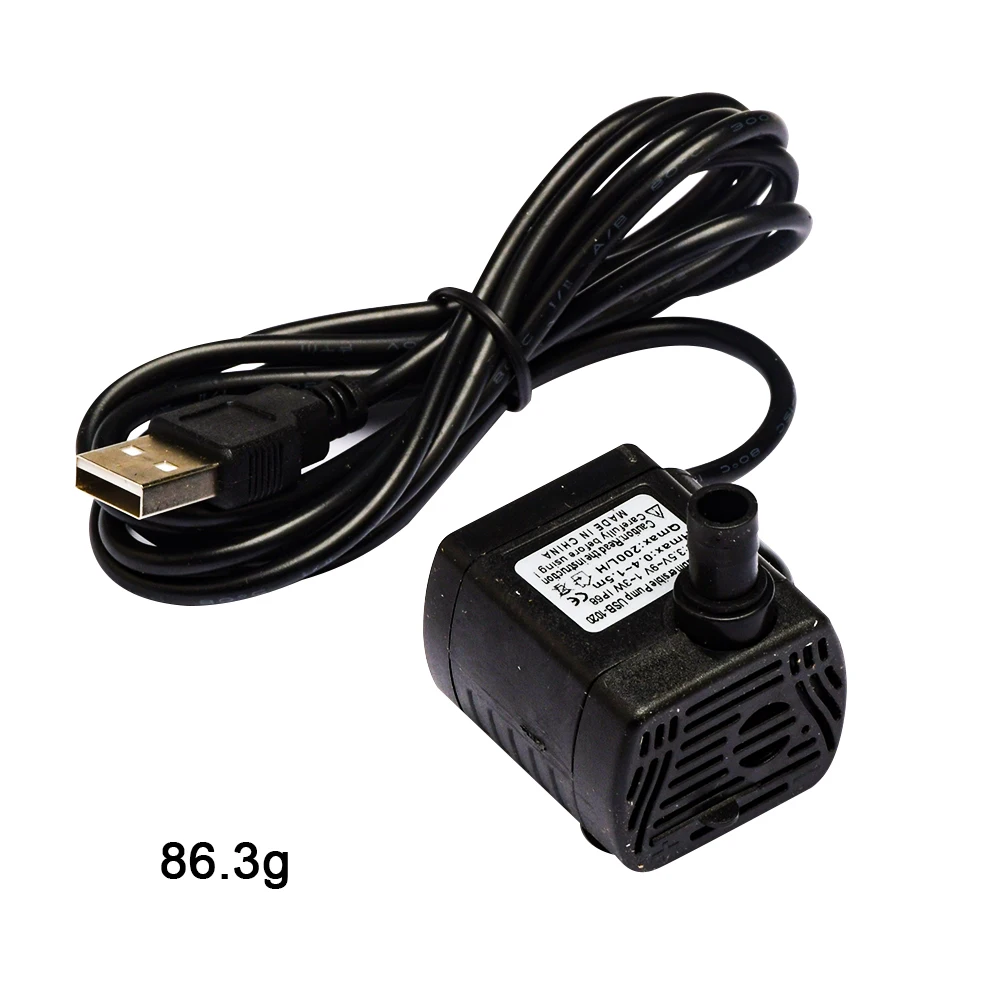 DC3.5V~9V USB Solar Micro Submersible Pump 3W 200 L/H 8mm Outlet Aquarium Fish Tank Fountain Pond Pump