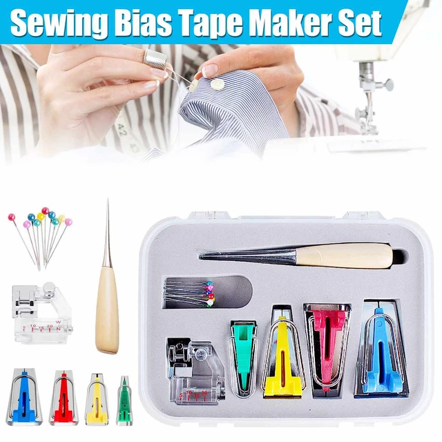 Professional Bias Tape Makers Set with 6mm/12mm/18mm/25mm Sizes Sewing  Tools for Fabric Binding Sewing Craft and DIY Costura