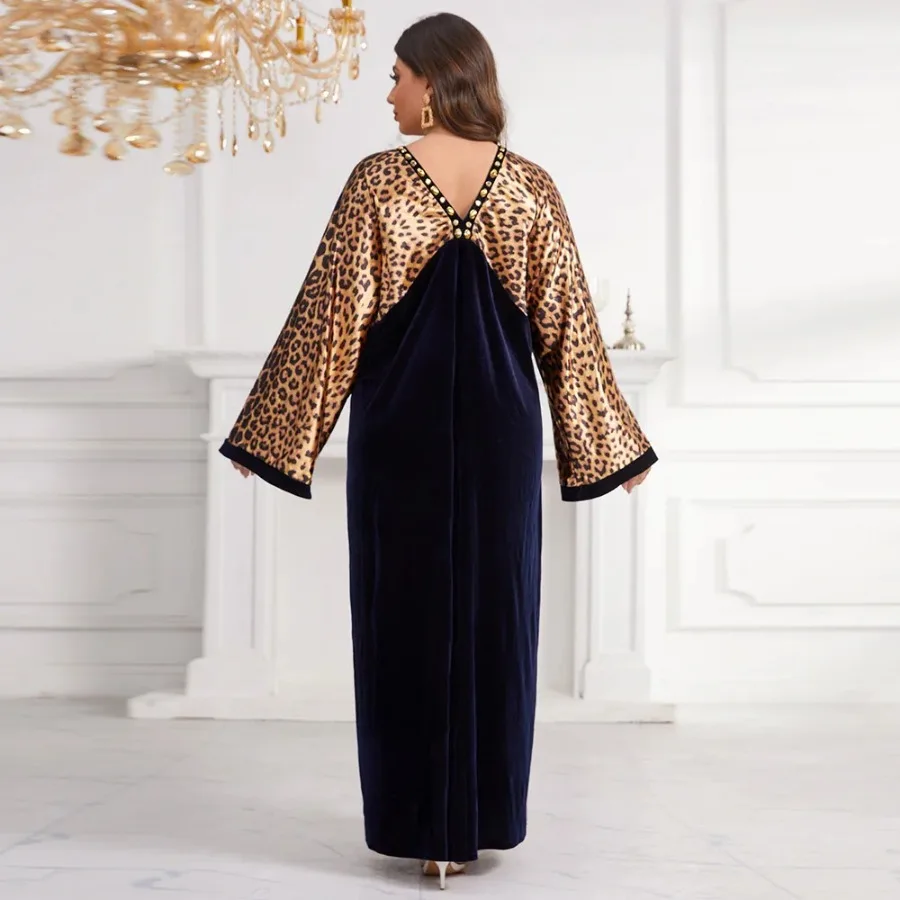 Ramadan Abaya Dubai Kaftan Muslim Dress Elegant 2024 Spring Summer Long Sleeve V-neck African Evening Dresses for Women Robe