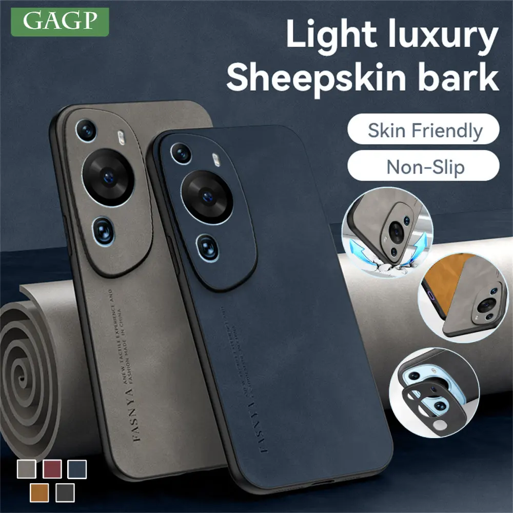 Luxus Slim Schaffell Leder Matte Fall Für HUAWEI P60 Kunst P50 P40 P30 P20 Pro P40 Pro + P30 P20 lite P20 P10 Plus Soft Cover_voghion.com