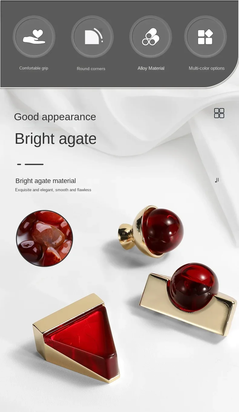 Description Picture 3 of itemNatural Agate Crystal Jewelry Gift Box Decorative Drawer Handle Pull Wardrobe Furniture Handles Dresser Vanity Cabinet Door Knob