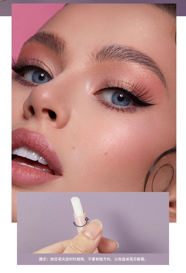 Double headed eyebrow creambrush head, wild eyebrow shaping, three-dimensional shaping, and long-lasting eyebrow pen