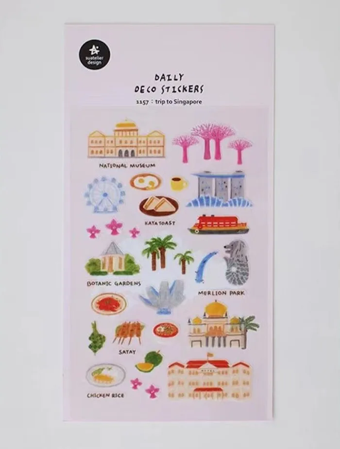 Suatelier City Sticker Korea Scrapbooking Hobby Deko-Aufkleber Junk Journal Zubehör Planer Tagebuch Fotoalbum Bastelmaterial – Detail 12