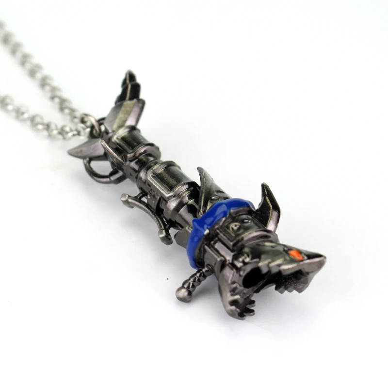 HotGameLeagueofLegendsPendantNecklaceJinxFishBonesRocketLauncherMetalNecklacefor