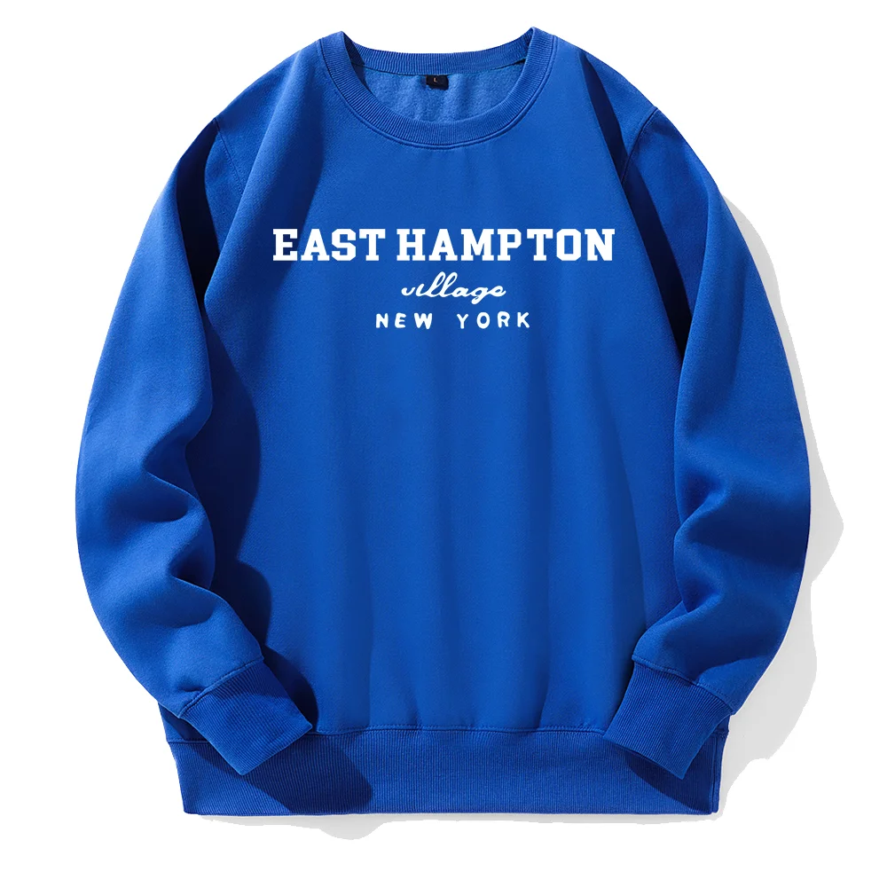 

East Hampton Village New York Printing Hoodies Man O-Neck Loose Fleece Warm Hoodie Comfortable Basic Pullovers Classic Hooded