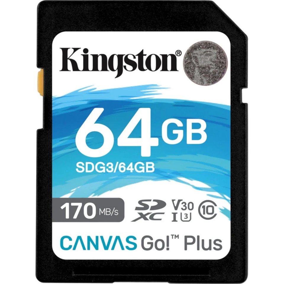 Memory Cards SDXC 64Gb Kingston Canvas Go! Plus UHS-I U3 170MB/s SDG3/64GB adapter/EN Computer &amp Office Internal Storage |