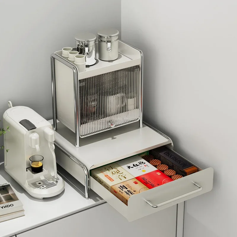 

Capsule Coffee Display Rack: Storage Shelves Bar Ins Wind Table Top Tea Bag Box Coffee Machine Base Drawer Organizer