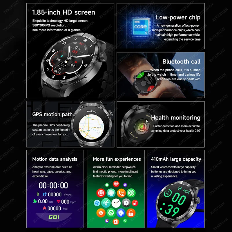 2026 New G4 PLUS GPS Sports Compass SmartWatch Men 1.85" AMOLED HD Screen NFC IP68 Waterproof Bluetooth Call Smartbracelet Woman 2