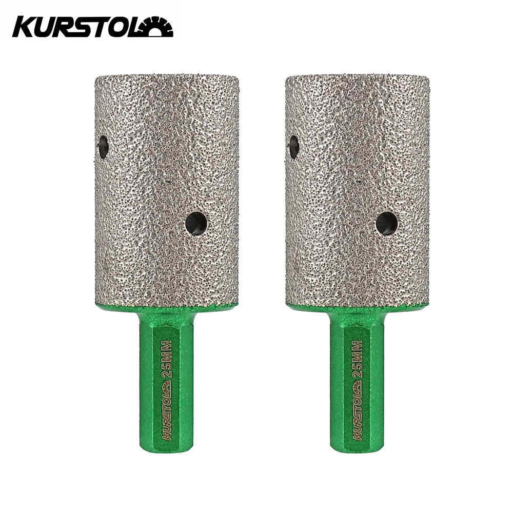 KURSTOL Diamond Milling Bits 1/2pcs 25mm Hex Shank Granite Ceramic Marble Porcelain Enlarge Hole Slot Tile Milling Finger Bit