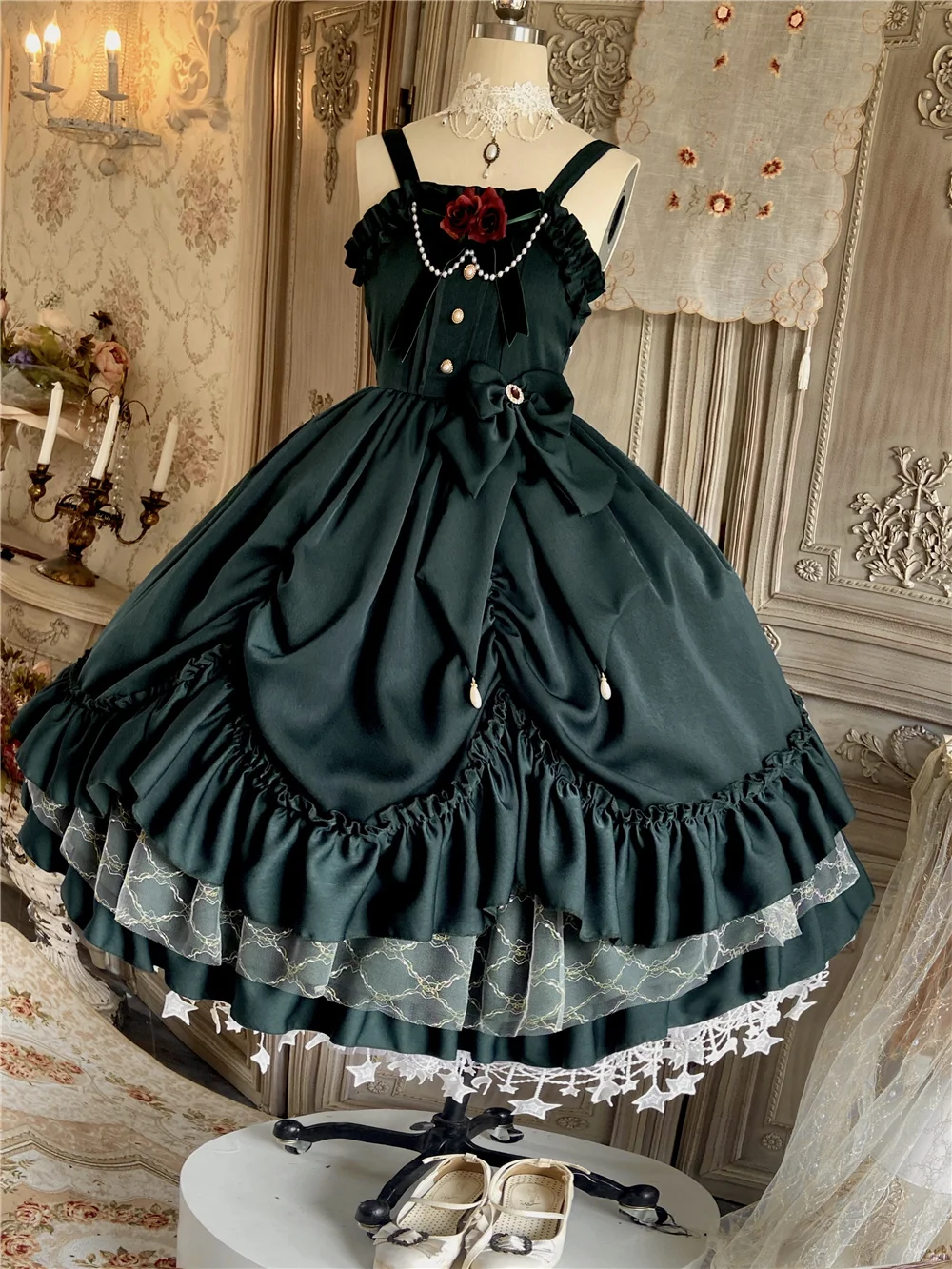 Victorian Lolita Princess Jsk Dress Women Elegant Sweet Palace Queen Party Dresses Girly Gothic Sleeveless Slip Dress