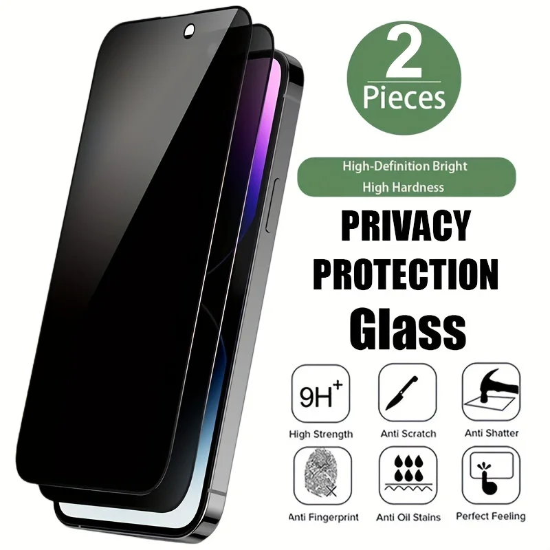 

1-2Pcs Privacy Tempered Glass for IPhone 12 13 Pro Max 11 14 Plus Anti-spy Screen Protector for IPhone 7 8Plus X XR XS Max Mini