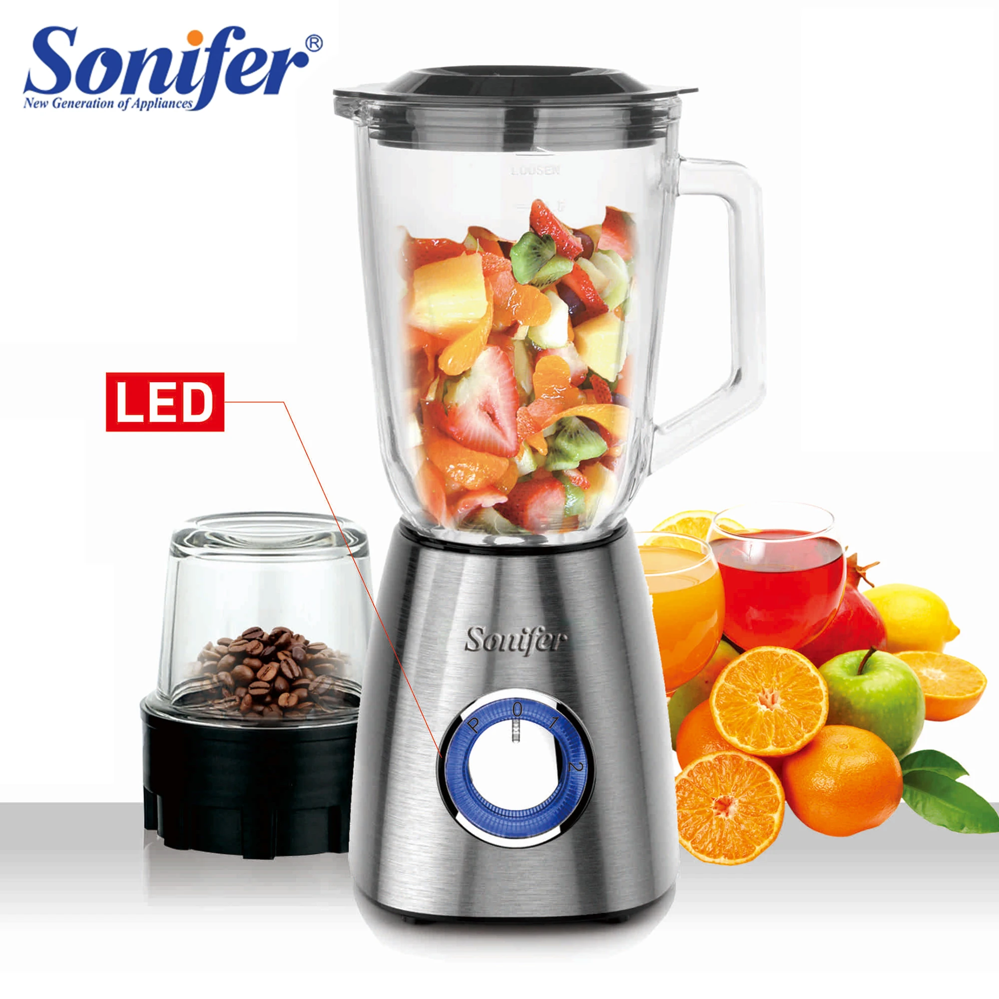 2 in 1 Stand Blender&Meat Grinder&Juicer&Grinding 400W Stainless Steel