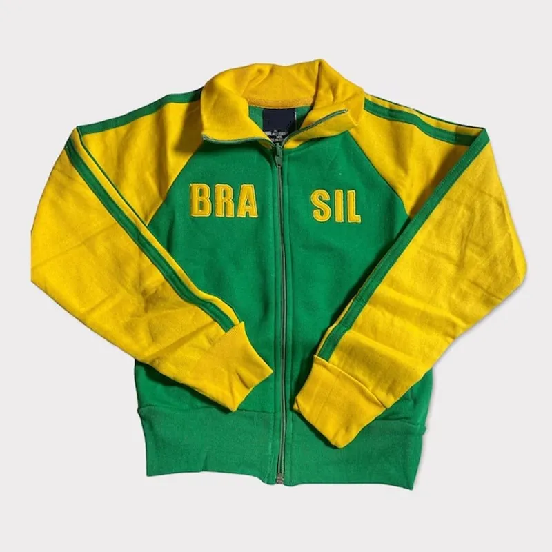 New Y2K Jacket Embroidered Brasil Letters Coat Casual Sweater Men Women Autumn Fashion Retro Sport Style Zipper Cardigan Jackets