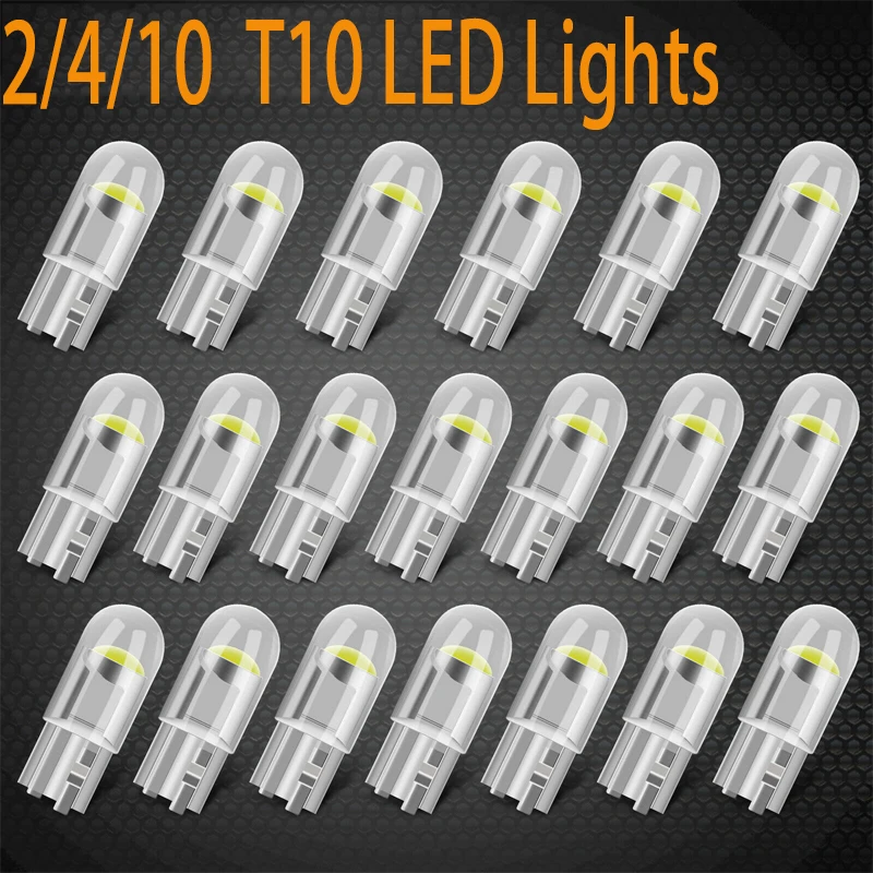 10x W5W Led T10 Автомобильные COB лампы Canbus внутренняя карта Dome Автоматическая