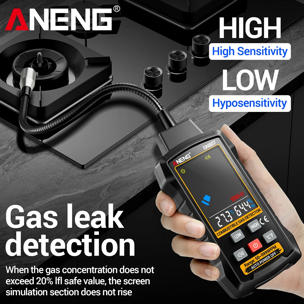 Combustible Gas Detector Gas Leakage Tester 50~10000PPM Car Air Conditioner AC Freon Halogen Household Natural Leak Detector