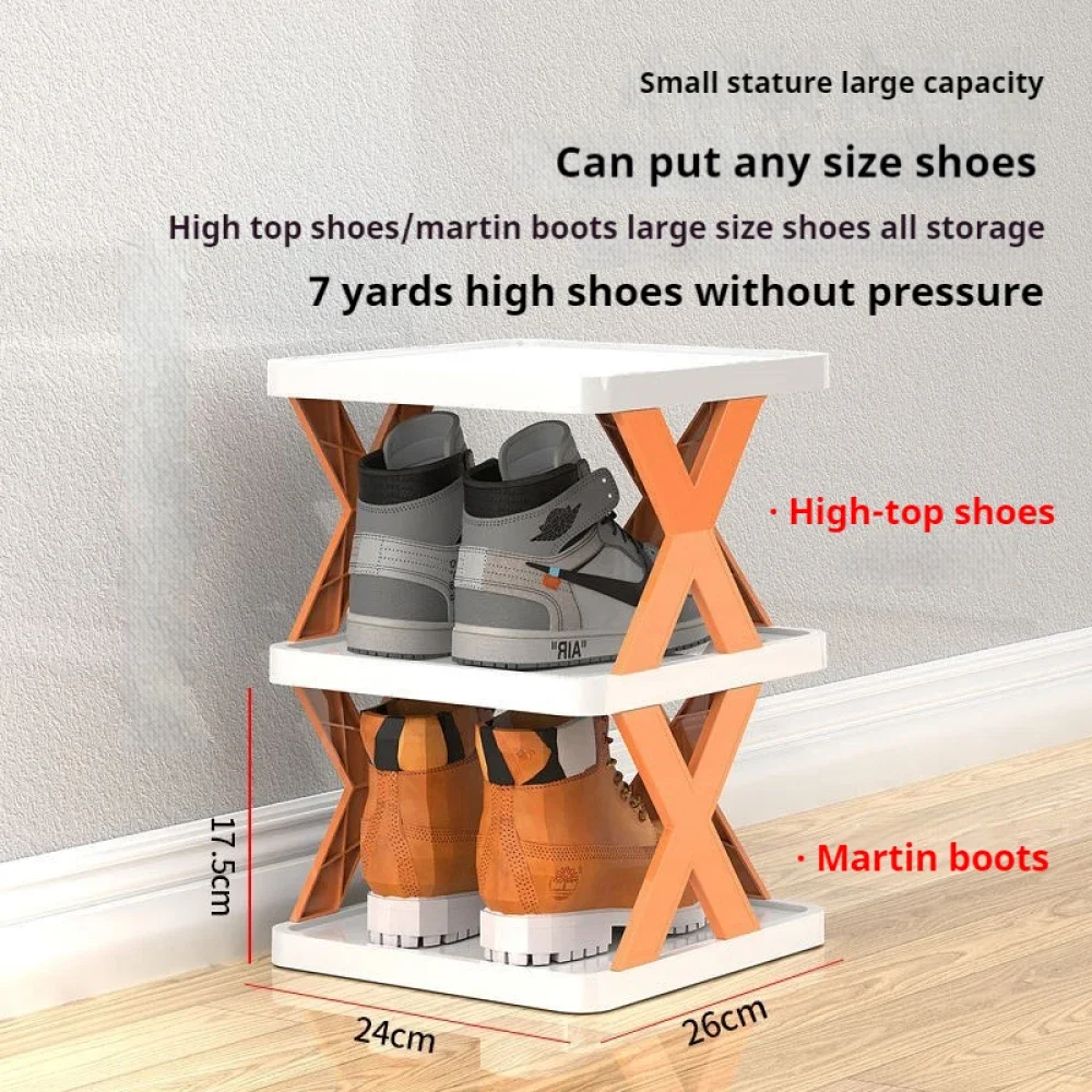 Shoe Rack 2-layers Detachable Stackable Simple Shoes Storage Organizer For Livingroom