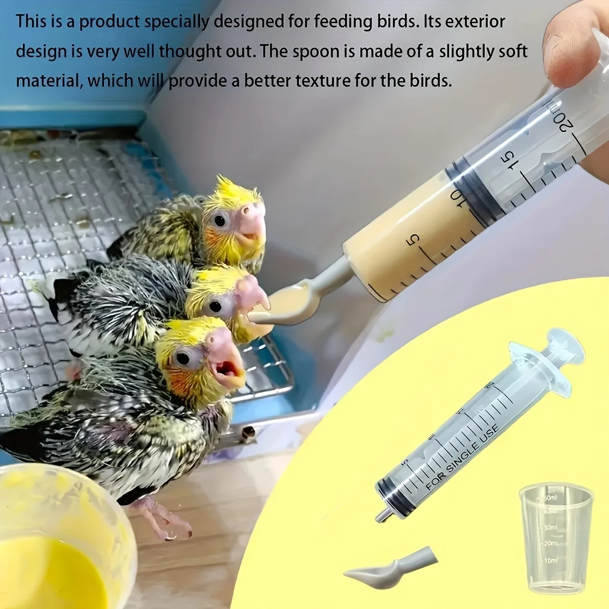 Plastic feeding tube for precise feeding of birds and small animals needle free design safe and comfortable to use 4pcs
