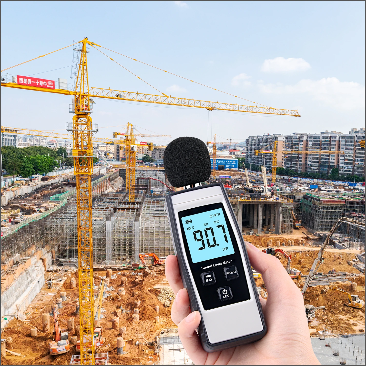 RZ Sound Level Meter Digital Handheld DB Meter Sound Monitor Noise Audio Level Meter 30-130dB Decibels Mini Sound Meter 6