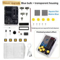 Enhanced DIY Electronic Game Console Kit - Soldering Practice & Education (Blue Light)