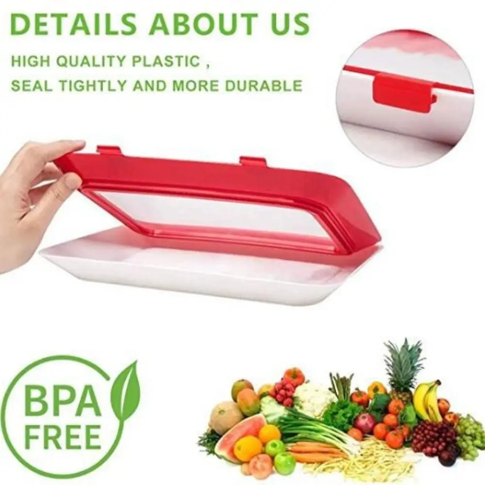 Creative Food Preservation Tray 30*21cm Reusable Fresh Storage Container Stackable BPA-free Plastic Meal Prep Containers