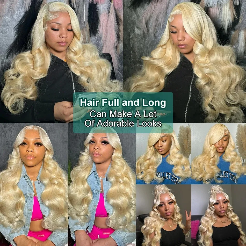 40 Inches HD 250% 613 Blonde 13x6 Lace Front Human Hair Wigs Body Wave 13x4 Lace Frontal Wig 5X5 Glueless Ready to Wear