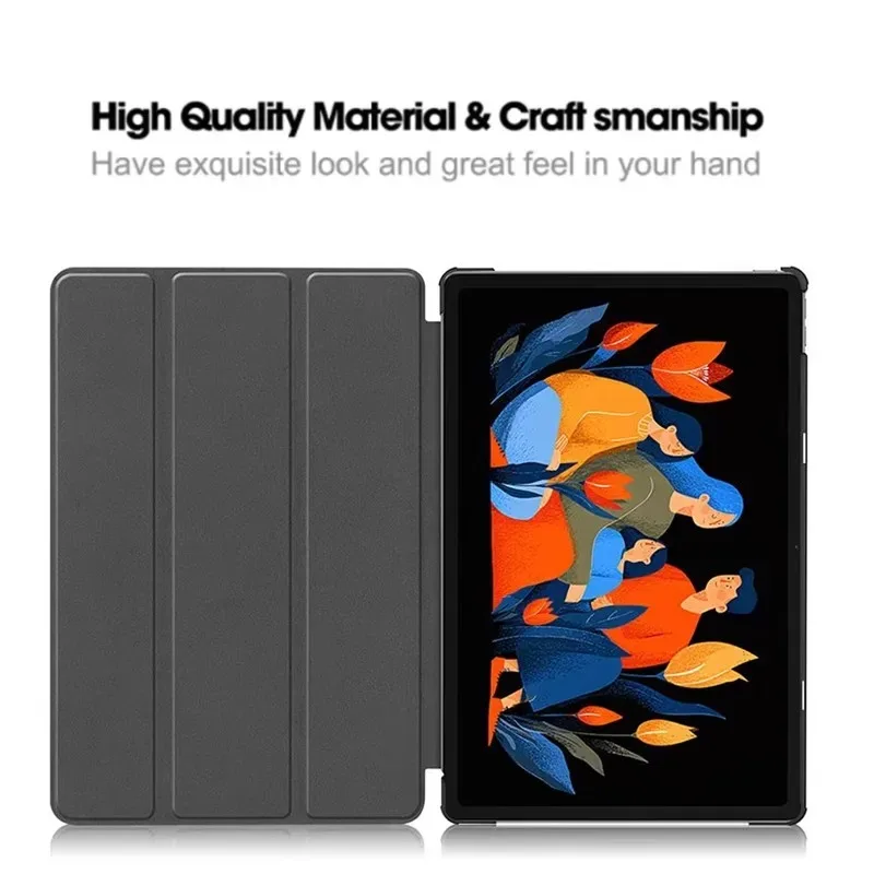 Premium Leather Triple Fold Magnetic Cover with Auto Sleep