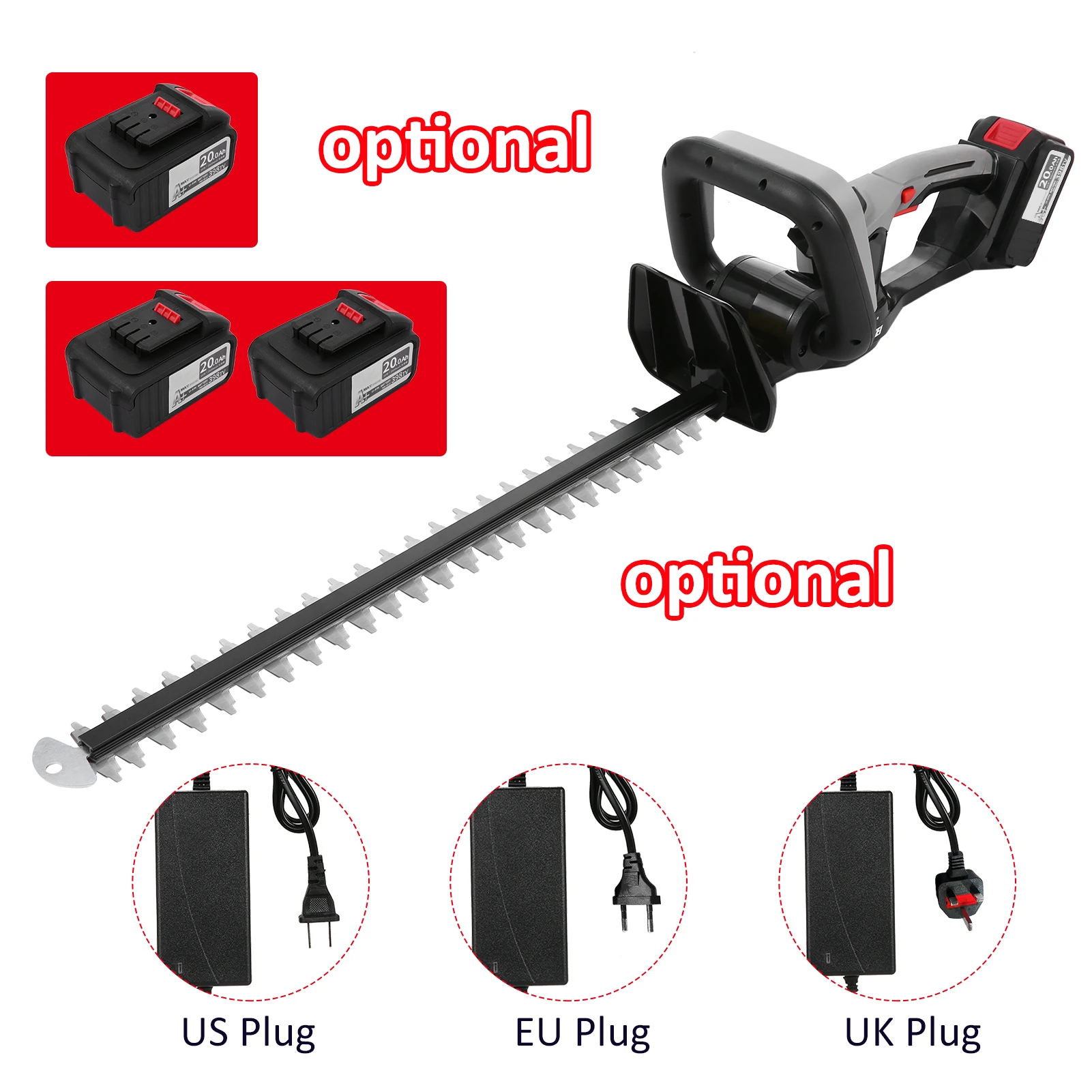 Cordless Hedge Trimmer 21V Battery Bush Trimmer Electric Hedge Trimmer Pruning 21 Inch Dual-Action Blade 4.0Ah Battery Charger 5