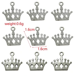 Vintage Silver & Gold Crown Charms Pendant for DIY Jewelry Accessories (10 silver 30pcs)
