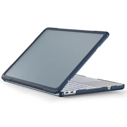 Soft Edge TPU PC Hybrid Semi - Transparent Protective Case for MacBook Neo (Navy Blue)