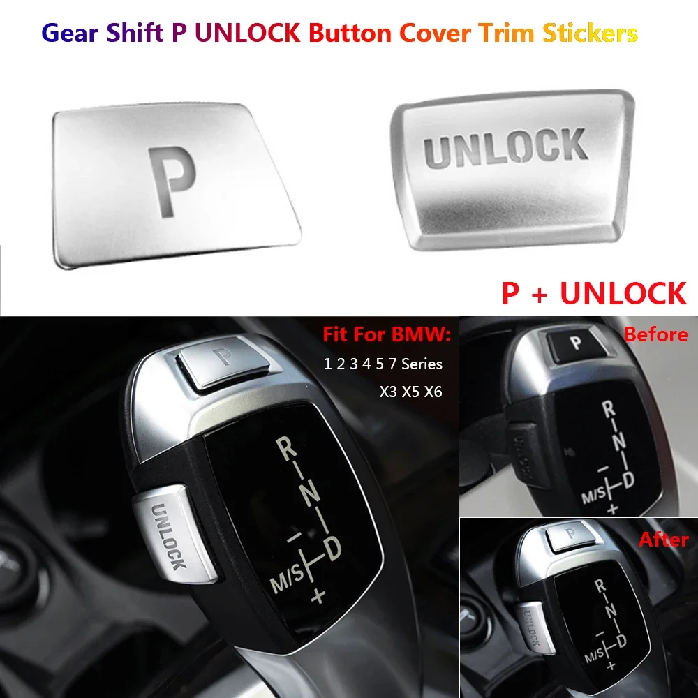 2PcsCarGearShiftKnobPUNLOCKButtonCoverTrimForBMW1234.jpg
