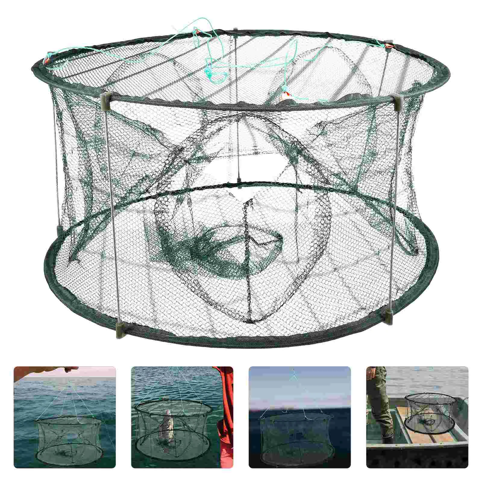 

Bass Fishing Baits Cage Portable Crawfish Net Multi-function Trap Supply Folding