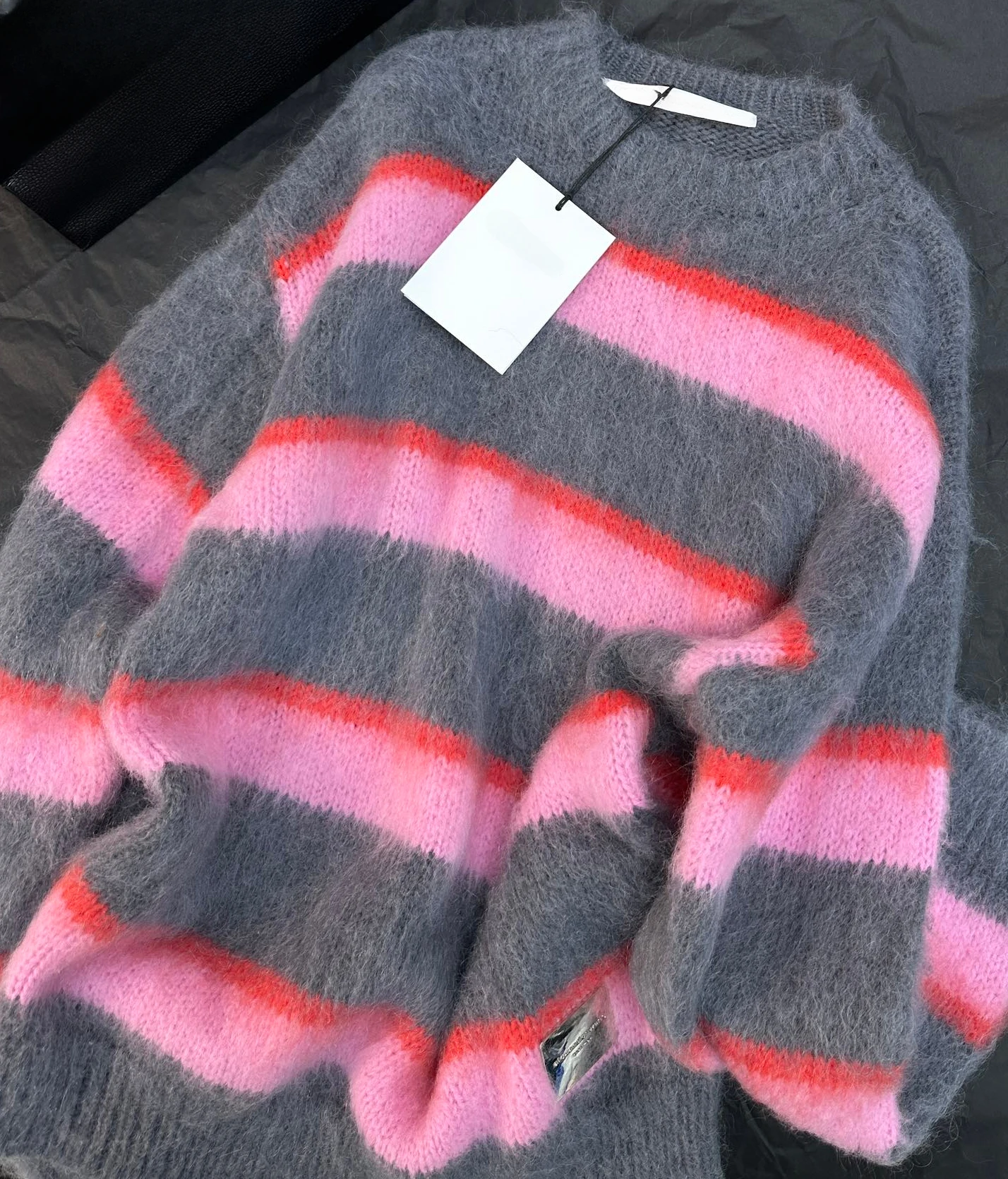 

167848 167849 Fashion Classic Trendy Luxury Designer Autumn/ Winter New Mohair Striped Sweater Pullovers Female A2