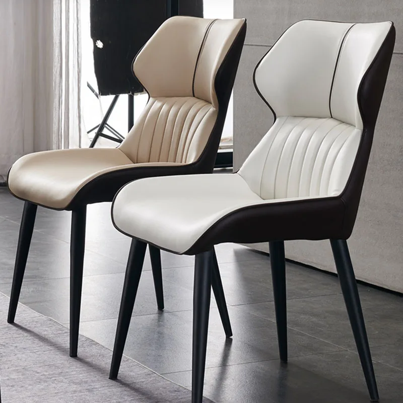 

Luxury Comfortable Italian Dining Chairs Modern Makeup Garden Leather Lounge Chair Nordic Living Room Sillas Home Furniture WK
