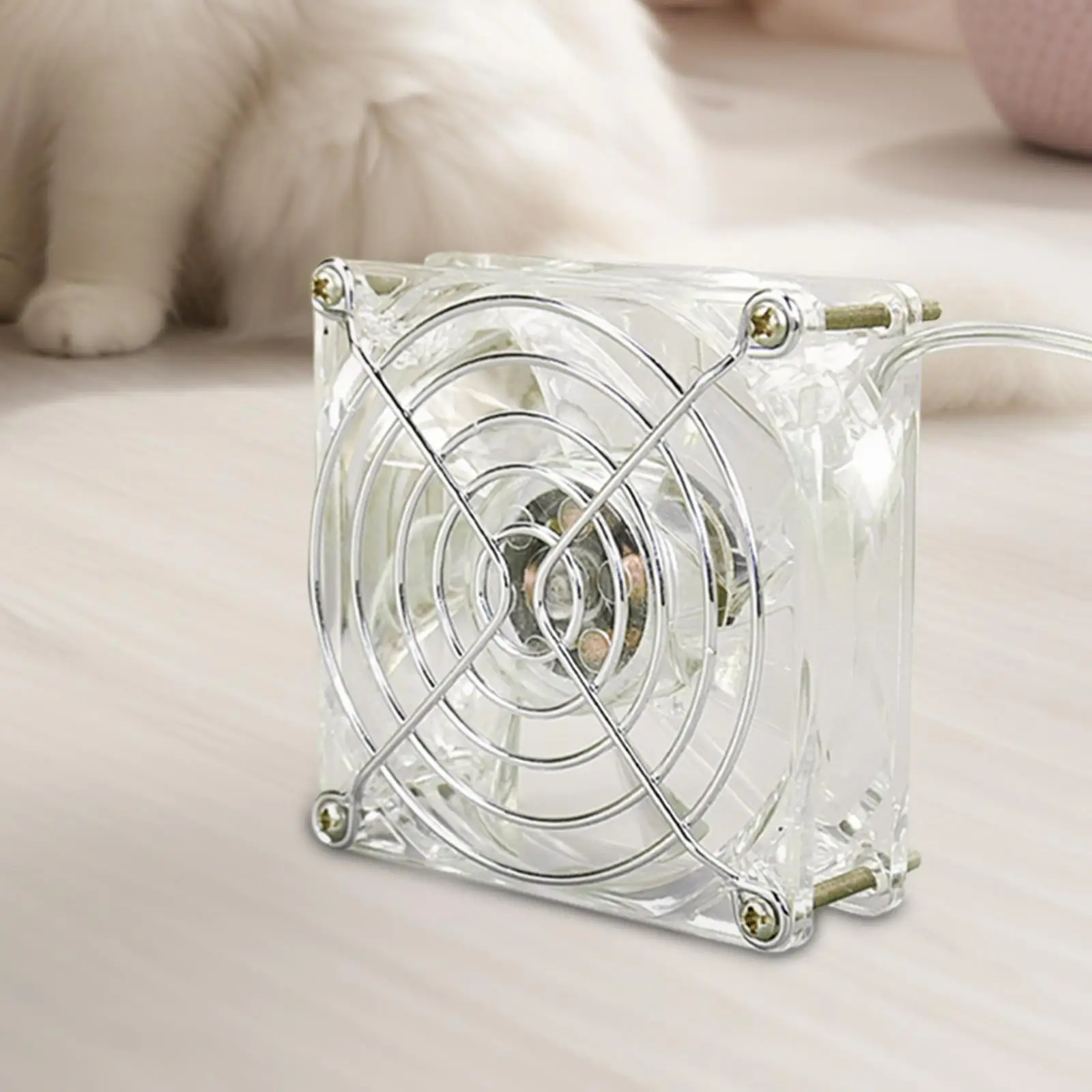 Hamster Cage Cooling Fan Plug and Play Avoid Overheating Summer Cooling Air Fan for Puppy Bird Small Cat Small Pet Rabbit
