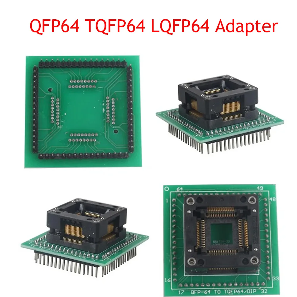 QFP64 TQFP64 LQFP64 Test Flash Programming ZIF adapter For ETL I C Chip Programmer STM32   Burn in Socket Pitch IC Test