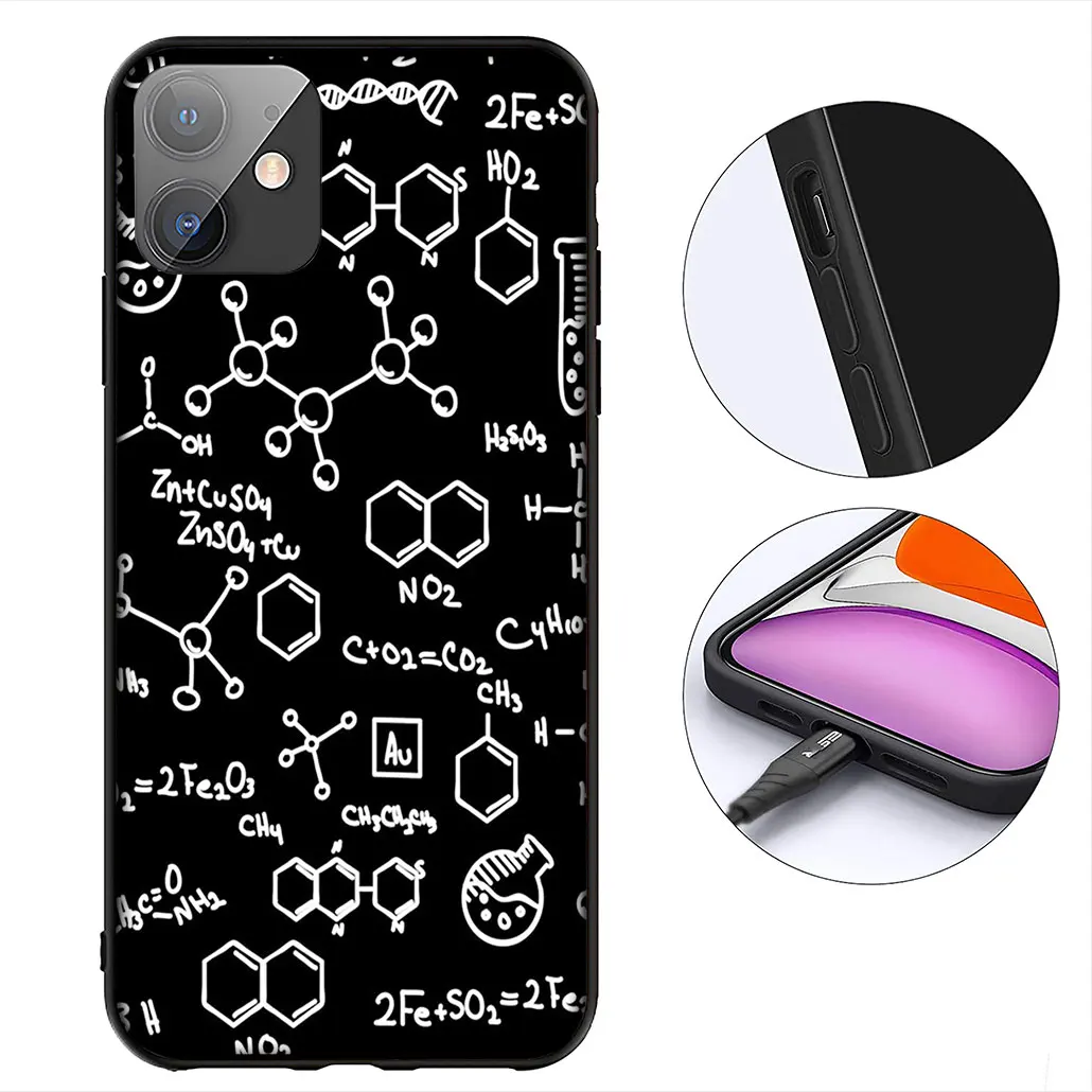Science-Themed Silicone Phone Cover with Chemistry Design