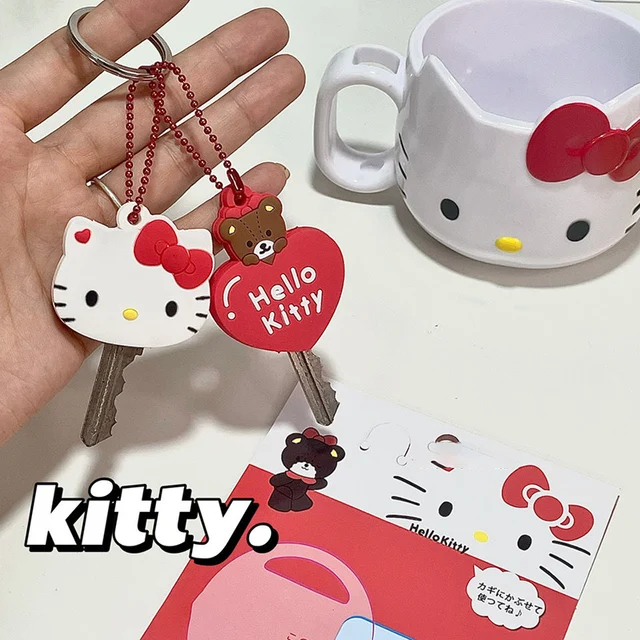 Kawaii Sanriod Accessories Kitty kuromi My Melody Cartoon Silicone Case Backpack Pendant Keychain Anime Toys for Girls Gifts 2