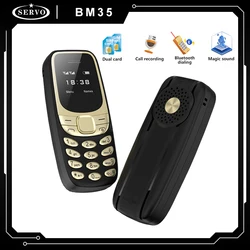 SERVO BM35 Mini Mobile Phone  2G GSM Wireless Dialer Dual SIM  Magic Voice Alarm Clock Blacklist Automatic Call Record Cellphone