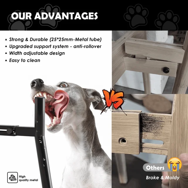Metal Adjustable Elevated Dog Food Bowls Stand for Large and Extra Large Sized Dog, raised dog bowls(Bowl Not Included) 4