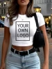 Customized The Logo Picture Women Crop T-Shirt Y2K Slim Summer Short Sleeves Comfortable DIY T Shirts Sexy Street Tee Tops 1