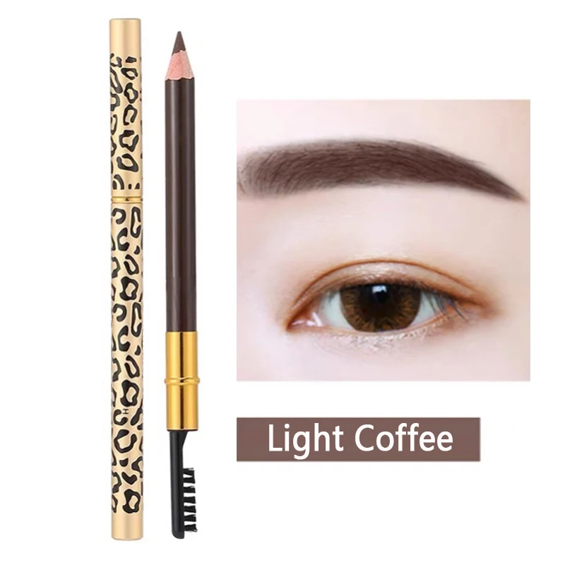 Lasting Color Double Head Eyebrow Pencil with Brush Waterproof Not Blooming Black Brown Professional Tint Shade Eyebrows Makeup 4