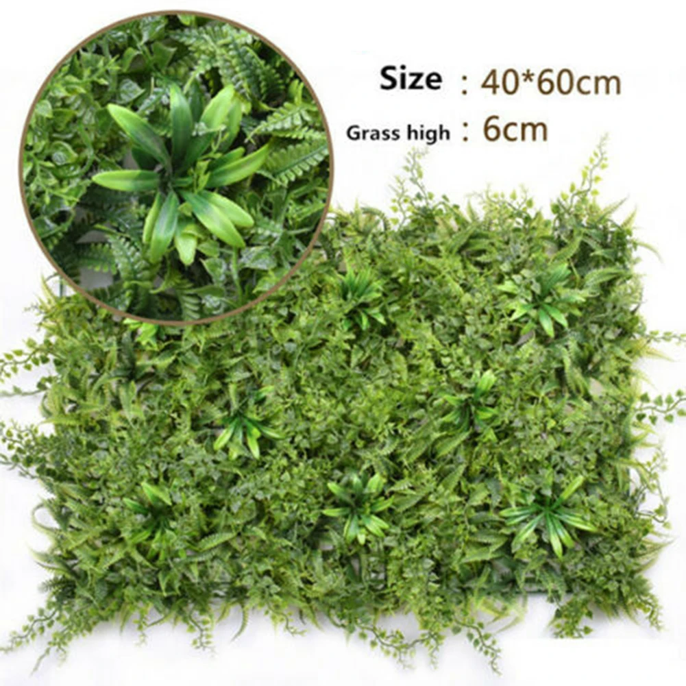 

40x60cm Artificial Plants Mat Greenery Wall-Hedge Grass Fence Foliage Panel Fence Home Decor Fake Plants Garden Simulated Lawns