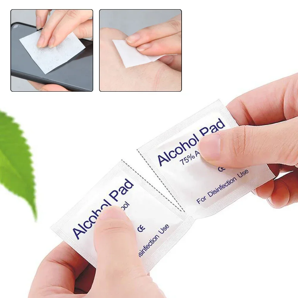 10/100Pcs Disposable Alcohol Disinfection Pads | Car Detailing & Multi-Purpose Cleaning | For Phone/Screen/Glasses