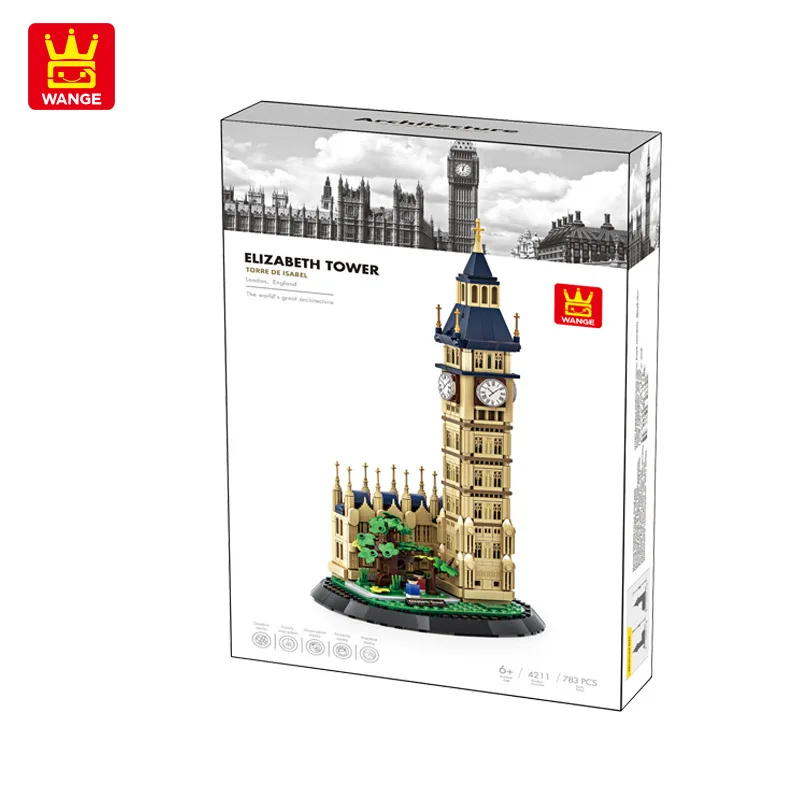 892pcs London Landmark Tower Model Kit - Educational Building Blocks MOC Toy for Assembling Famous Street Scene from UK